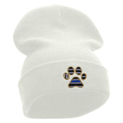 Paw Police Embroidered 12 Inch Solid Long Beanie Made in USA