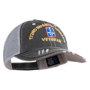 U.S. Army 172nd Infantry Brigade Embroidered Low Profile Special Cotton Mesh Cap - Black OSFM