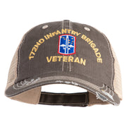 U.S. Army 172nd Infantry Brigade Embroidered Low Profile Special Cotton Mesh Cap - Brown-Khaki OSFM