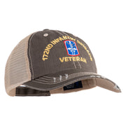 U.S. Army 172nd Infantry Brigade Embroidered Low Profile Special Cotton Mesh Cap - Brown-Khaki OSFM