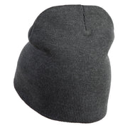 Mothman Silhouette Symbol Embroidered 8 Inch Knitted Short Beanie - Dark Grey OSFM