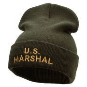 US Marshals Embroidered 12 Inch Solid Long Beanie Made in USA