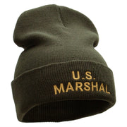 US Marshals Embroidered 12 Inch Solid Long Beanie Made in USA