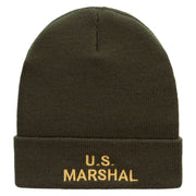 US Marshals Embroidered 12 Inch Solid Long Beanie Made in USA