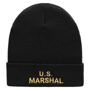 US Marshals Embroidered 12 Inch Solid Long Beanie Made in USA