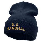 US Marshals Embroidered 12 Inch Solid Long Beanie Made in USA