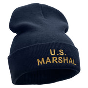 US Marshals Embroidered 12 Inch Solid Long Beanie Made in USA