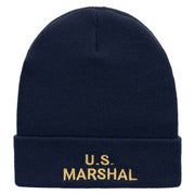 US Marshals Embroidered 12 Inch Solid Long Beanie Made in USA