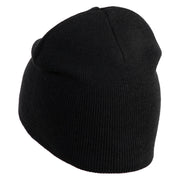 Hodag Silhouette Symbol Embroidered 8 inch Acrylic Short Blank Beanie - Black OSFM