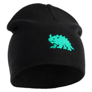 Hodag Silhouette Symbol Embroidered 8 inch Acrylic Short Blank Beanie - Black OSFM