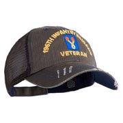 U.S. Army 196th Infantry Brigade Embroidered Low Profile Special Cotton Mesh Cap - Brown-Khaki OSFM