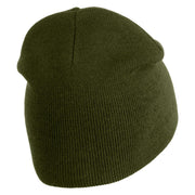 Hodag Silhouette Symbol Embroidered 8 inch Acrylic Short Blank Beanie - Olive OSFM