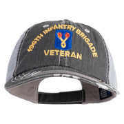 U.S. Army 196th Infantry Brigade Embroidered Low Profile Special Cotton Mesh Cap - Black OSFM