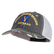 U.S. Army 196th Infantry Brigade Embroidered Low Profile Special Cotton Mesh Cap - Black OSFM
