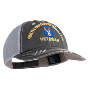 U.S. Army 196th Infantry Brigade Embroidered Low Profile Special Cotton Mesh Cap - Black OSFM