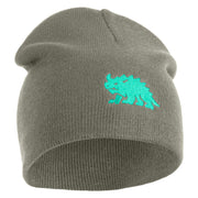 Hodag Silhouette Symbol Embroidered 8 inch Acrylic Short Blank Beanie - Grey OSFM