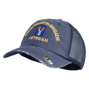 U.S. Army 196th Infantry Brigade Embroidered Low Profile Special Cotton Mesh Cap - Navy OSFM