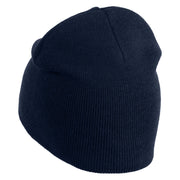Hodag Silhouette Symbol Embroidered 8 inch Acrylic Short Blank Beanie - Navy OSFM