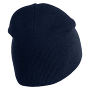 Hodag Silhouette Symbol Embroidered 8 inch Acrylic Short Blank Beanie - Navy OSFM