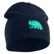 Hodag Silhouette Symbol Embroidered 8 inch Acrylic Short Blank Beanie - Navy OSFM