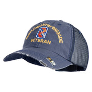U.S. Army 198th Infantry Brigade Embroidered Low Profile Special Cotton Mesh Cap - Navy OSFM