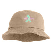 Bigfoot Carrying Fish Design Embroidered Unisex Multipurpose Crushable Cotton Twill Bucket Hat - Khaki M