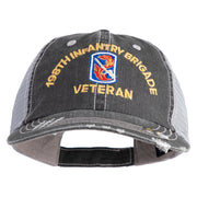 U.S. Army 198th Infantry Brigade Embroidered Low Profile Special Cotton Mesh Cap - Black OSFM