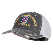 U.S. Army 198th Infantry Brigade Embroidered Low Profile Special Cotton Mesh Cap - Black OSFM