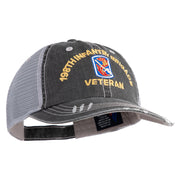 U.S. Army 198th Infantry Brigade Embroidered Low Profile Special Cotton Mesh Cap - Black OSFM