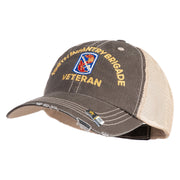 U.S. Army 198th Infantry Brigade Embroidered Low Profile Special Cotton Mesh Cap - Khaki-Brown OSFM