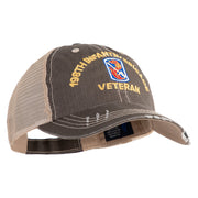 U.S. Army 198th Infantry Brigade Embroidered Low Profile Special Cotton Mesh Cap - Khaki-Brown OSFM