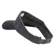 Bigfoot Tracks Icon Embroidered Washed Pigment Dyed Cotton Twill Visor - Black OSFM