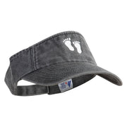 Bigfoot Tracks Icon Embroidered Washed Pigment Dyed Cotton Twill Visor - Black OSFM