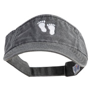 Bigfoot Tracks Icon Embroidered Washed Pigment Dyed Cotton Twill Visor - Black OSFM