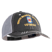 U.S. Army 199th Infantry Brigade Embroidered Low Profile Special Cotton Mesh Cap - Black OSFM