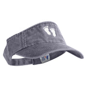 Bigfoot Tracks Icon Embroidered Washed Pigment Dyed Cotton Twill Visor - Grey OSFM