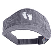 Bigfoot Tracks Icon Embroidered Washed Pigment Dyed Cotton Twill Visor - Grey OSFM