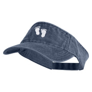 Bigfoot Tracks Icon Embroidered Washed Pigment Dyed Cotton Twill Visor - Navy OSFM