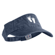 Bigfoot Tracks Icon Embroidered Washed Pigment Dyed Cotton Twill Visor - Navy OSFM