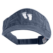 Bigfoot Tracks Icon Embroidered Washed Pigment Dyed Cotton Twill Visor - Navy OSFM