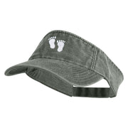 Bigfoot Tracks Icon Embroidered Washed Pigment Dyed Cotton Twill Visor - Olive OSFM