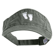 Bigfoot Tracks Icon Embroidered Washed Pigment Dyed Cotton Twill Visor - Olive OSFM