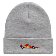 Grand Prix Racer Embroidered 12 Inch Long Knitted Beanie