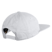 Yosemite National Park Fishing Bigfoot Embroidered 5 Panel Cotton High Profile Flat Bill Unstructured Cap - White OSFM