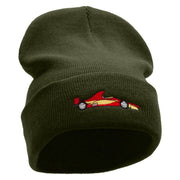 Grand Prix Racer Embroidered 12 Inch Long Knitted Beanie