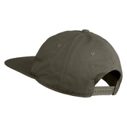 Yosemite National Park Fishing Bigfoot Embroidered 5 Panel Cotton High Profile Flat Bill Unstructured Cap - Olive OSFM