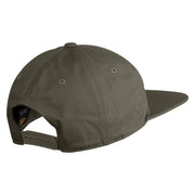 Yosemite National Park Fishing Bigfoot Embroidered 5 Panel Cotton High Profile Flat Bill Unstructured Cap - Olive OSFM