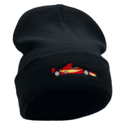 Grand Prix Racer Embroidered 12 Inch Long Knitted Beanie