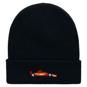 Grand Prix Racer Embroidered 12 Inch Long Knitted Beanie