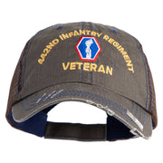 U.S. Army 442nd Infantry Regiment Embroidered Low Profile Special Cotton Mesh Cap - Brown OSFM
